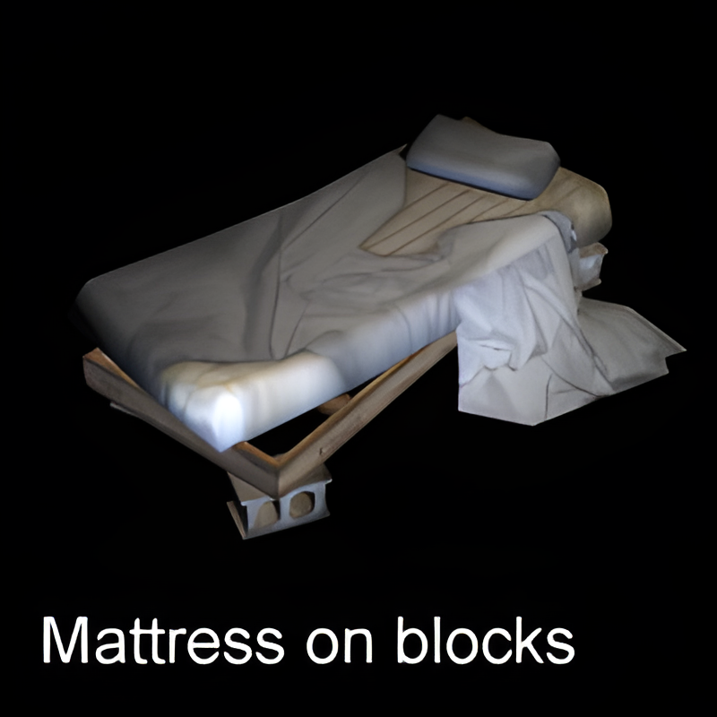 Bed Mattress on Top of Wooden Palettes