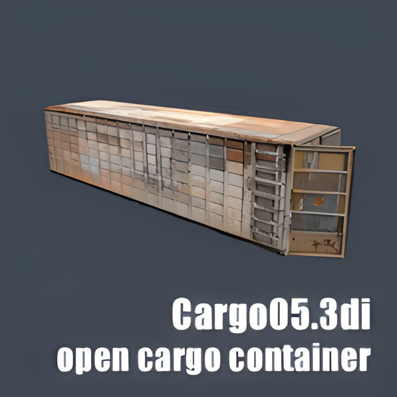 Large Metal Cargo Container w/ Ladder (one door open)