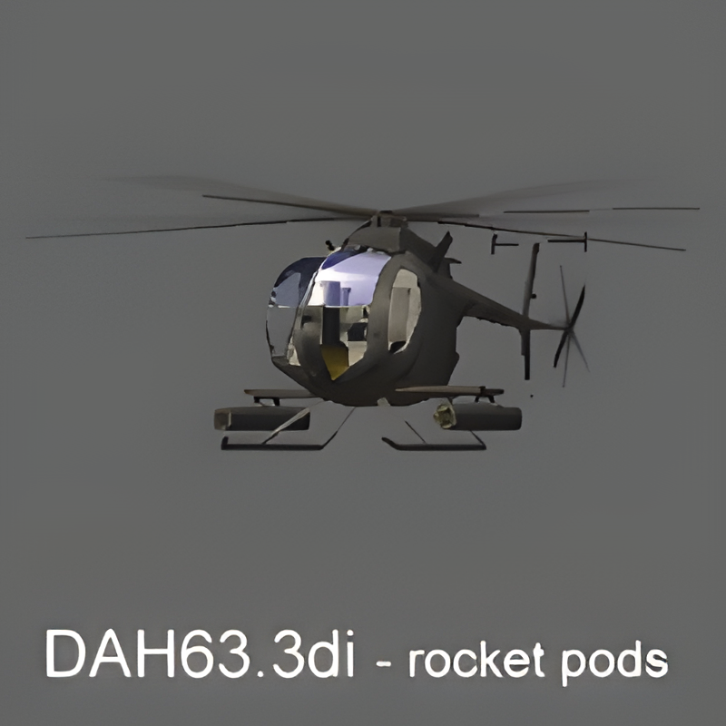 Flyable AH-6 Little Bird Helicopter w/ Rockets