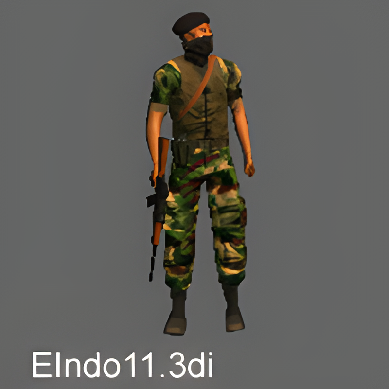Indonesian Rebel #11 Male w/ AK-74
