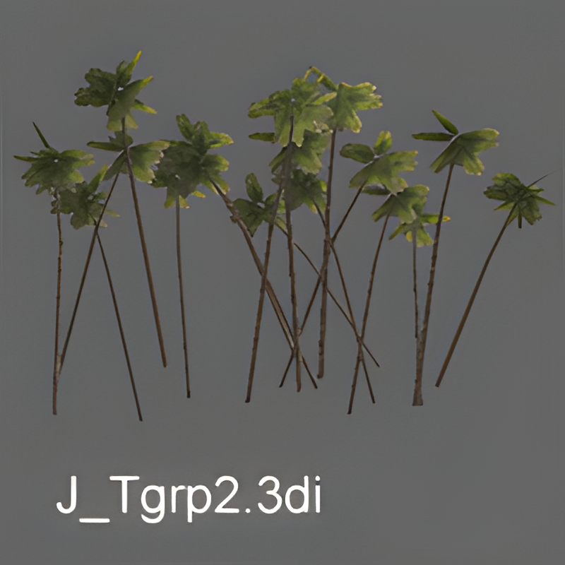 Jungle Tree Group #2 (tilted palms)