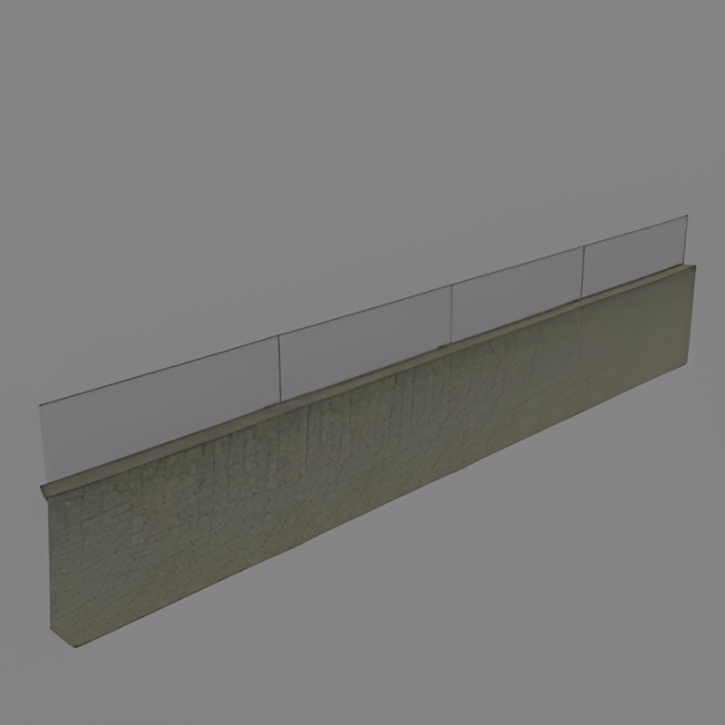 Brick Wall w/ Fence on Top (20m)