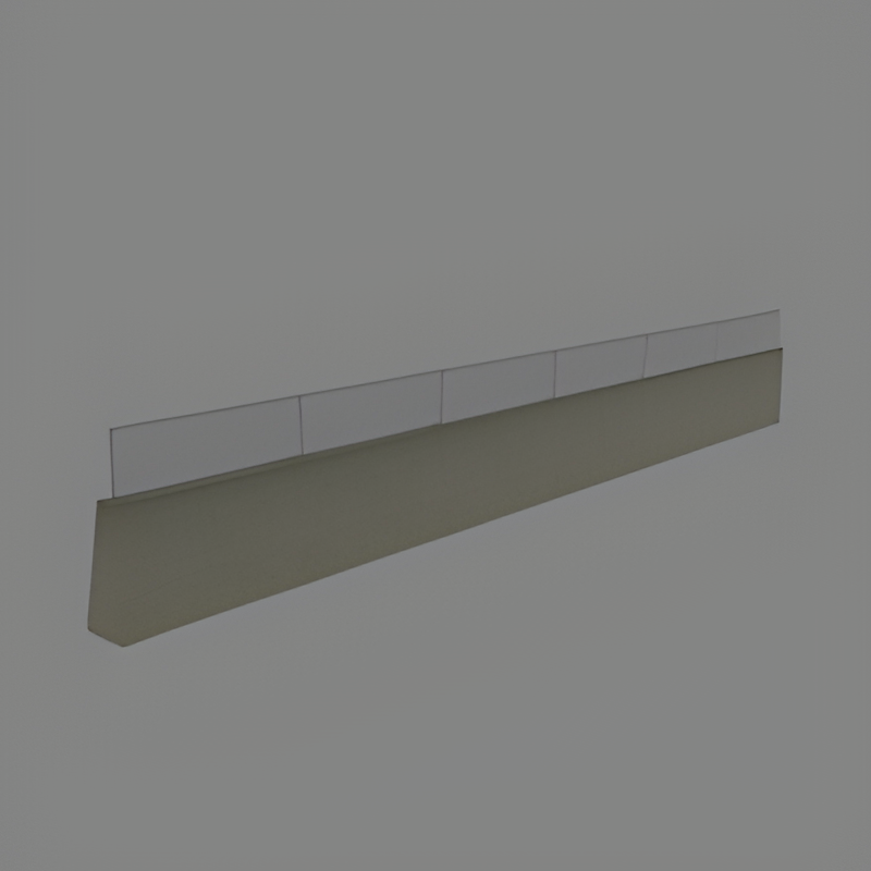 Brick Wall Slanted w/ Fence on Top (20m)