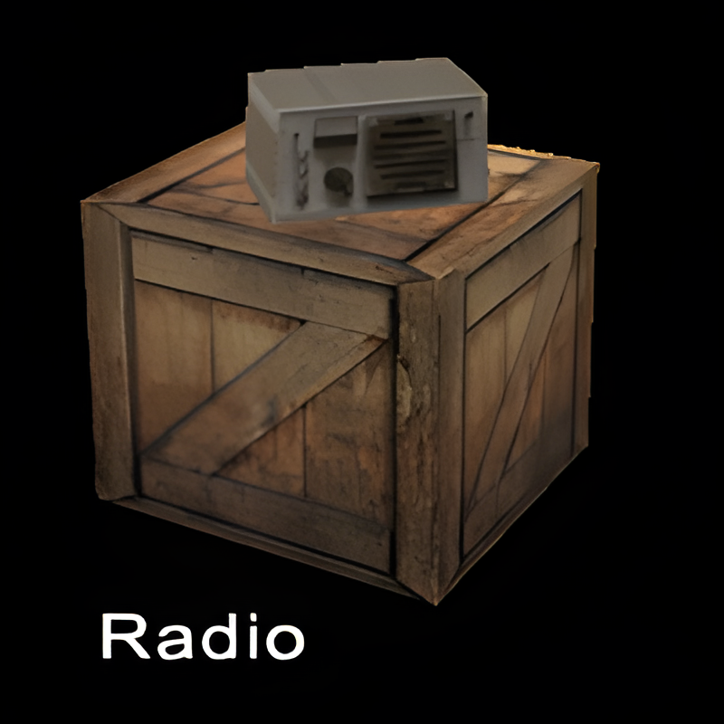 Radio On Top of Crate