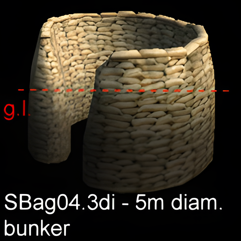 Sandbag Wall #4 (5m bunker - no roof)