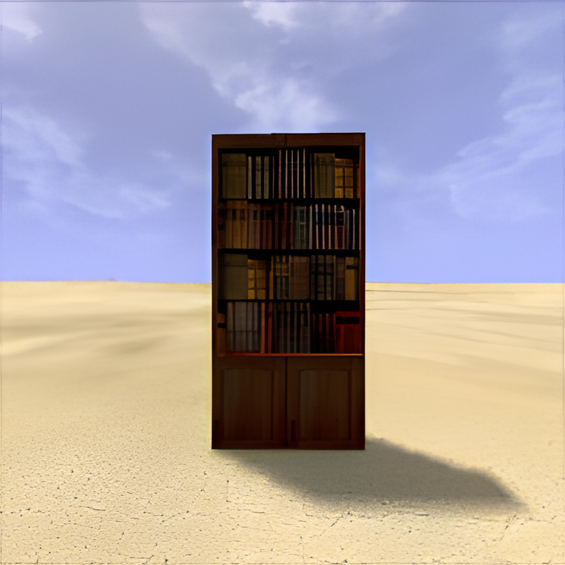 Wooden Bookshelf #2 w/ Books