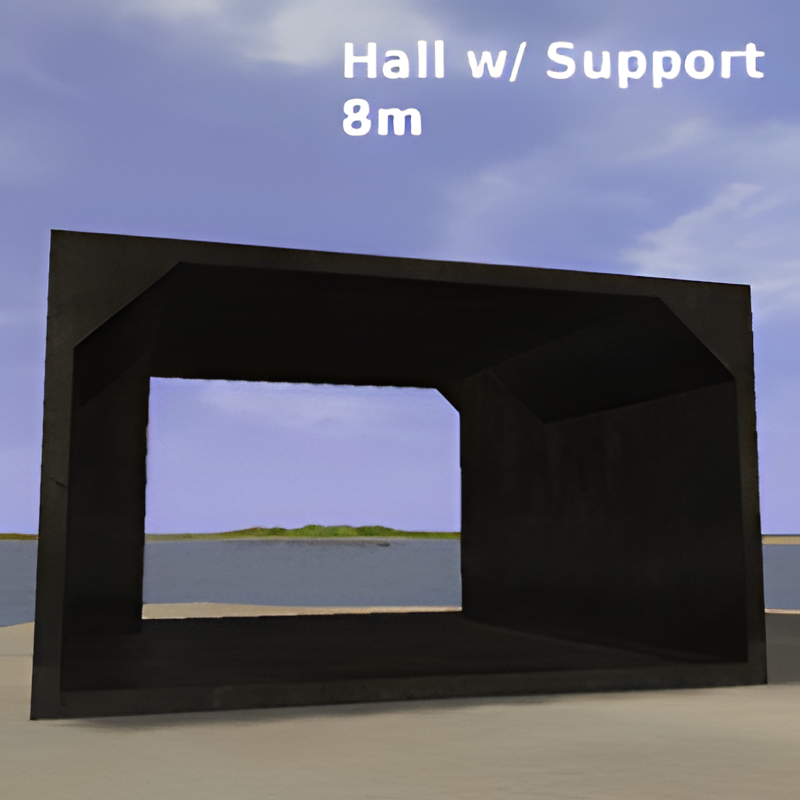 Underground Bunker Hall w/ supports (8m)