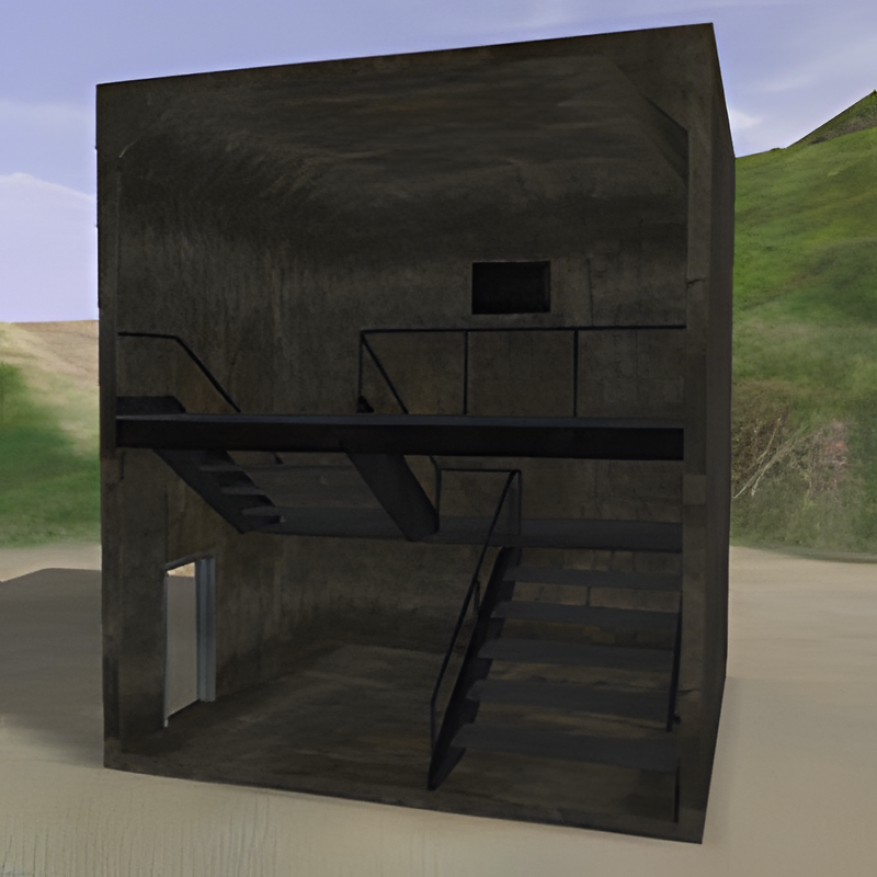 Underground Bunker Stairwell w/ Door