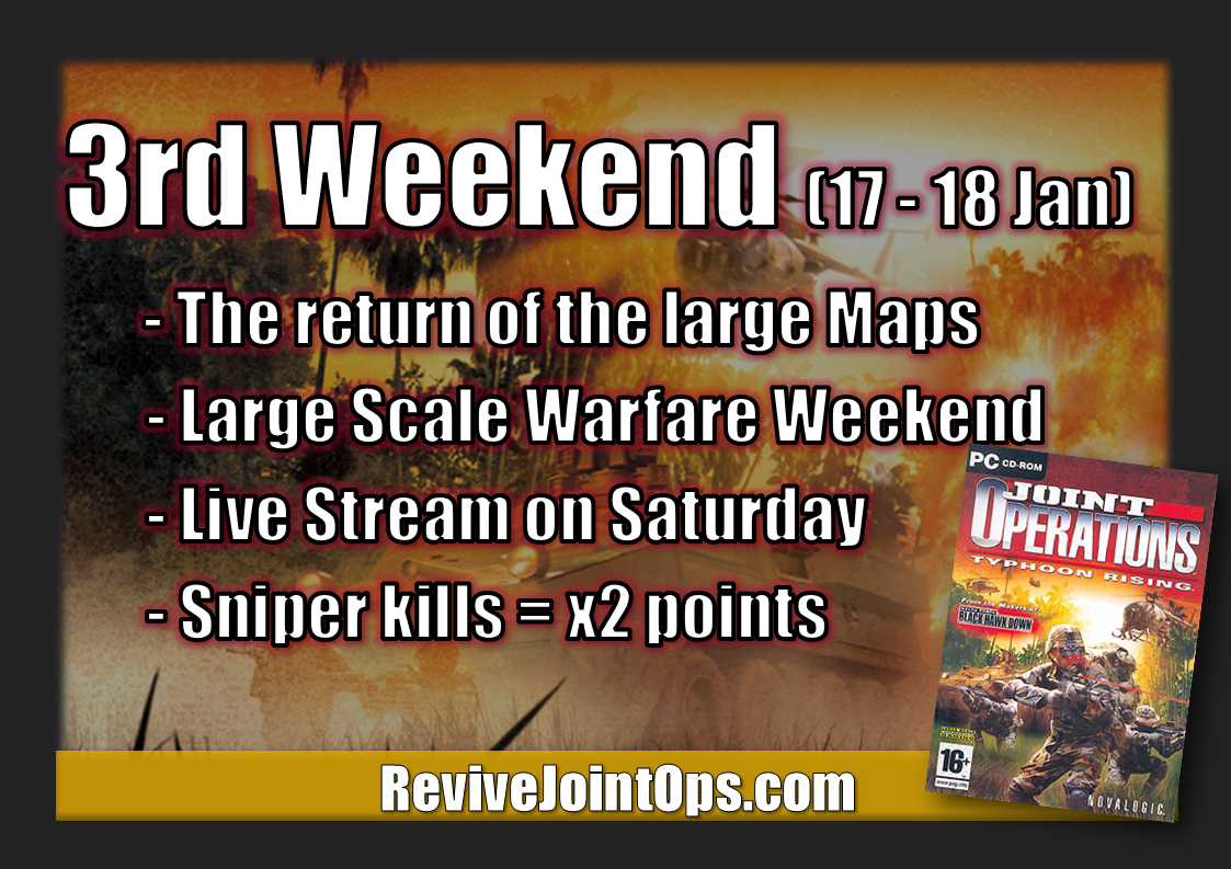 3rd Weekend (17 - 18 Jan)